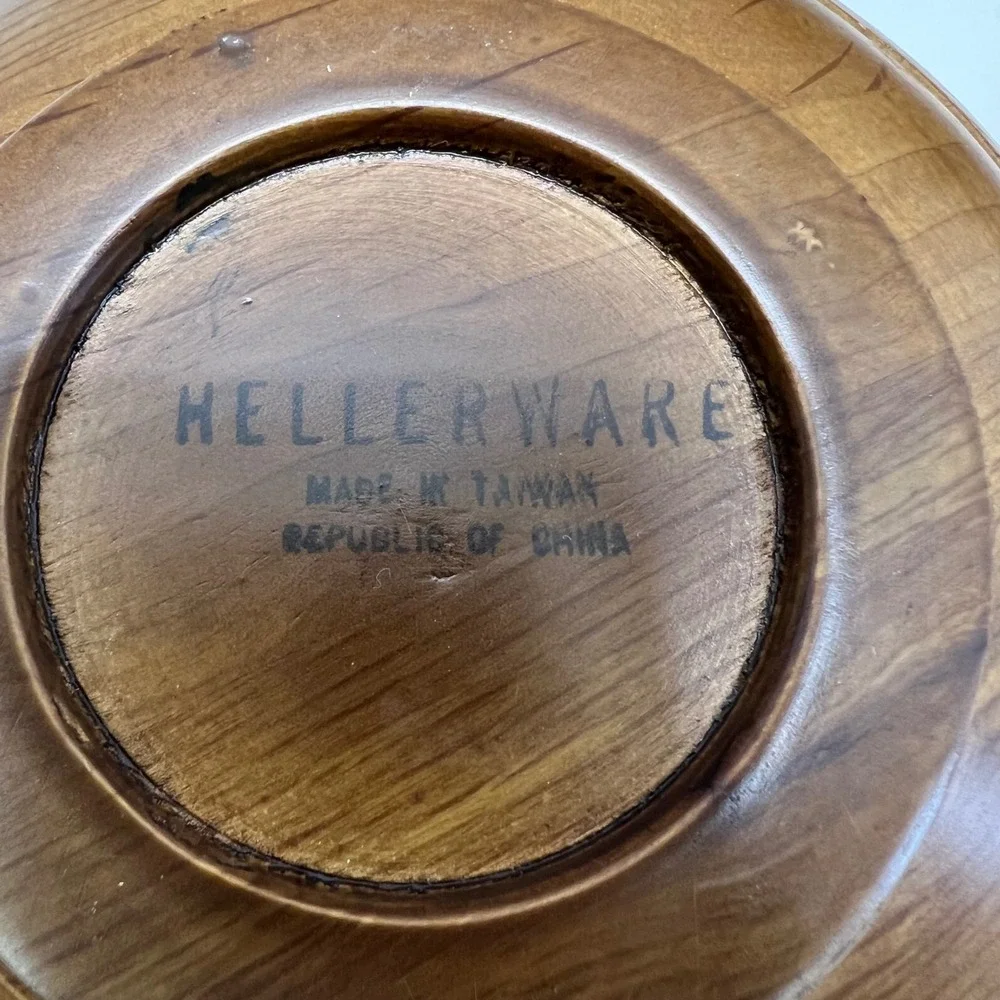 Hellerware 3 Piece Turned Stacking Wood With Lid MCM‎ Ribbed Beehive Nesting VTG